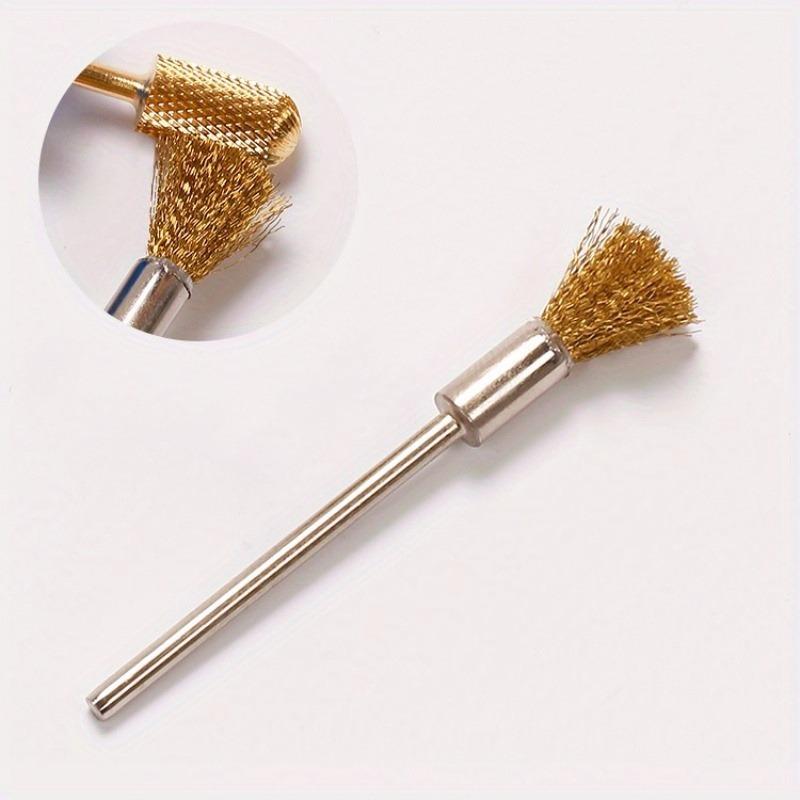 1-Pack Nail File Cleaning Brush, Brass Wire Polishing Wheel, Rust Removal Polishing Head & Polishing Bowl