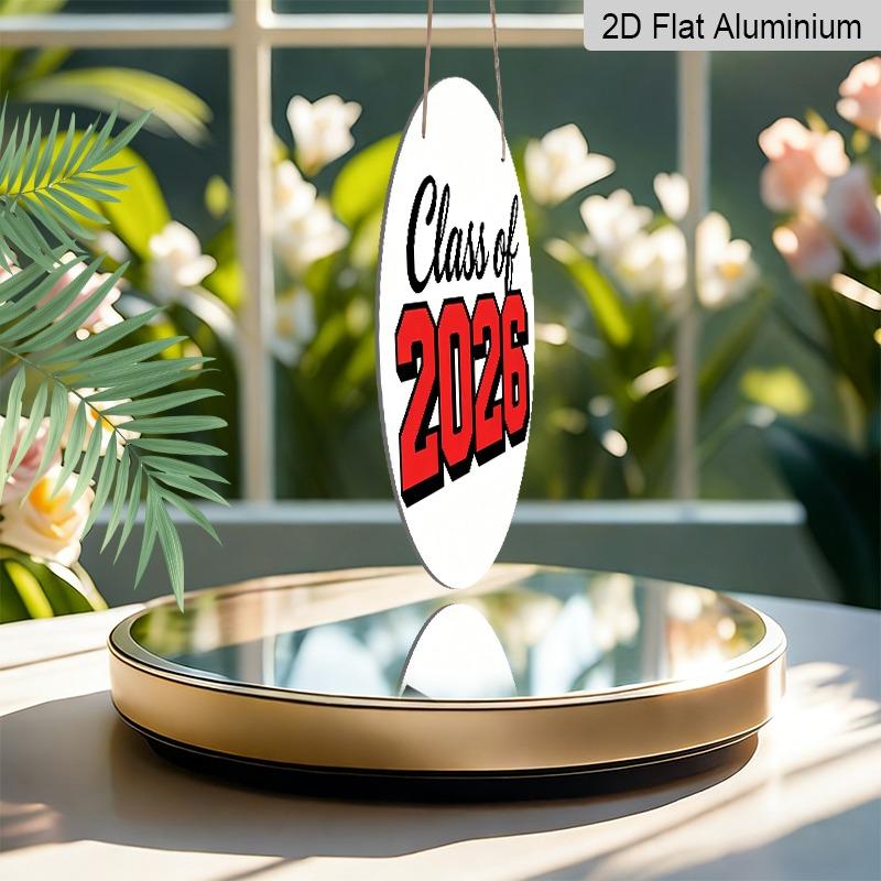 2D Flat Aluminum 2026 Graduation-themed Wall Hanging Souvenir Gift, Available in Various Sizes, with Striking Red and Black Lettering. Ideal for Home