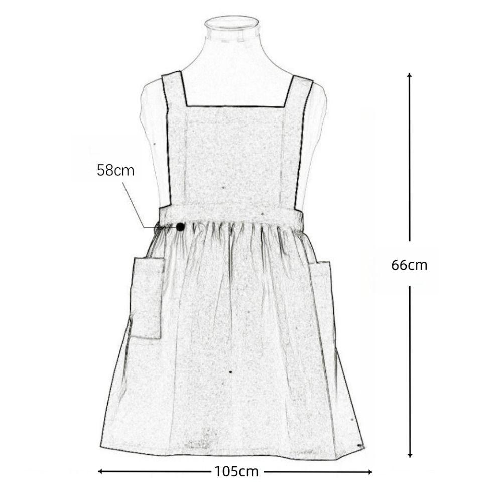 Kawaii Japanese Style Kids Apron Dress Solid Color Cotton Coffee Aprons Cross-back Soft Gardening Overalls for Painting Baking