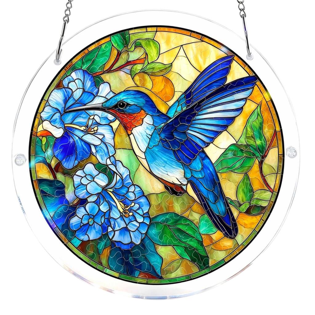 Acrylic Puzzles Curtain Decoration DIY Suncatcher Puzzle Kits with Chain 7.36 Inch for Women Men Mom Birthday Gift Home Decor