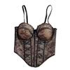 Fishbone Lace Corset Bottoming Shirt Girl's Suspender Vest Chic Slim Lace Crop Top  Lady