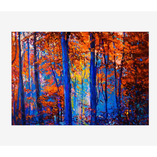 Landschaft Bunte Bäume Mittelmeer Kleine Stadt Dekorative Malerei Leinwand Malerei Öl Wand Bilder für Wohnzimmer Kunst