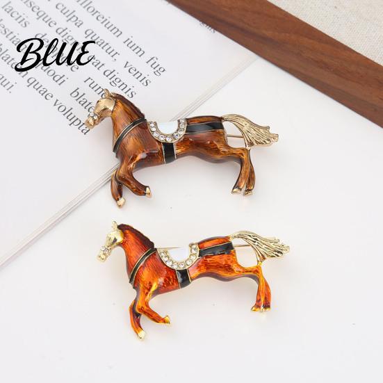 Animal Accessory 1/2Pcs Vintage Running Horse Brooch Sweater Cardigan Coat