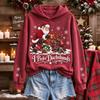 Women's Casual Hooded Sweatshirt with Christmas Letter A Print for Holiday and Everyday Wear
