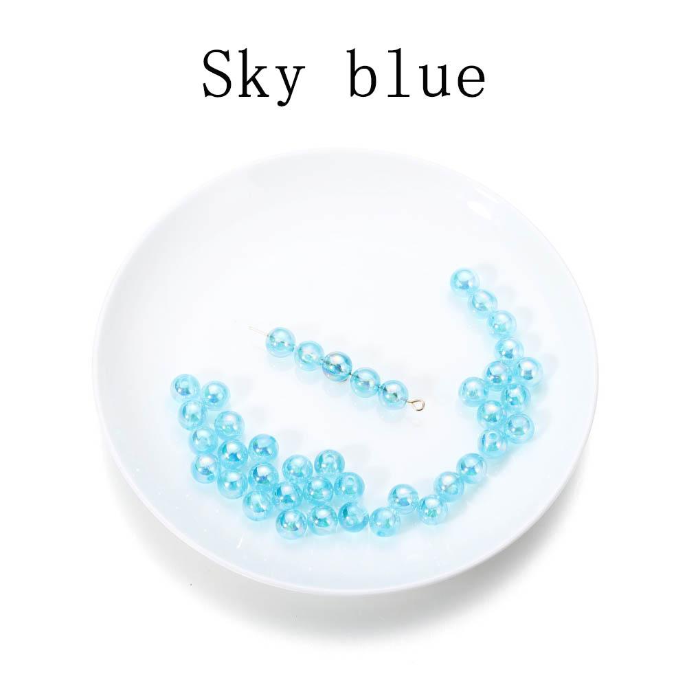 6/8/10mm Imitation ABS Pearl Beads Rainbow Color Round Loose Spacer Bead Scrapbook Decoration DIY Jewelry Making Accessories