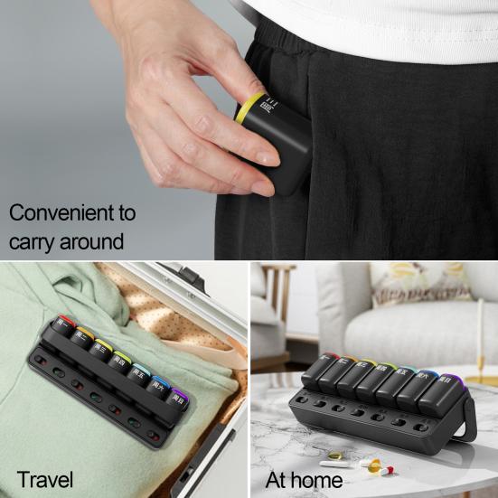 Divided Medicine Box Pill Weekly Organizer Dustproof Moisture-Proof Large Capacity Travel Pill Tablet Storage Case