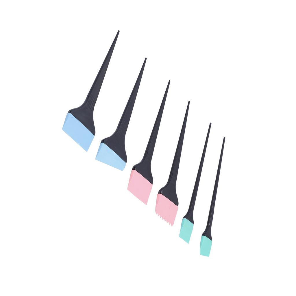 6pcs Silicone Hair Dye Brush Home Barber Shop Hair Treatments Coloring Brush Set