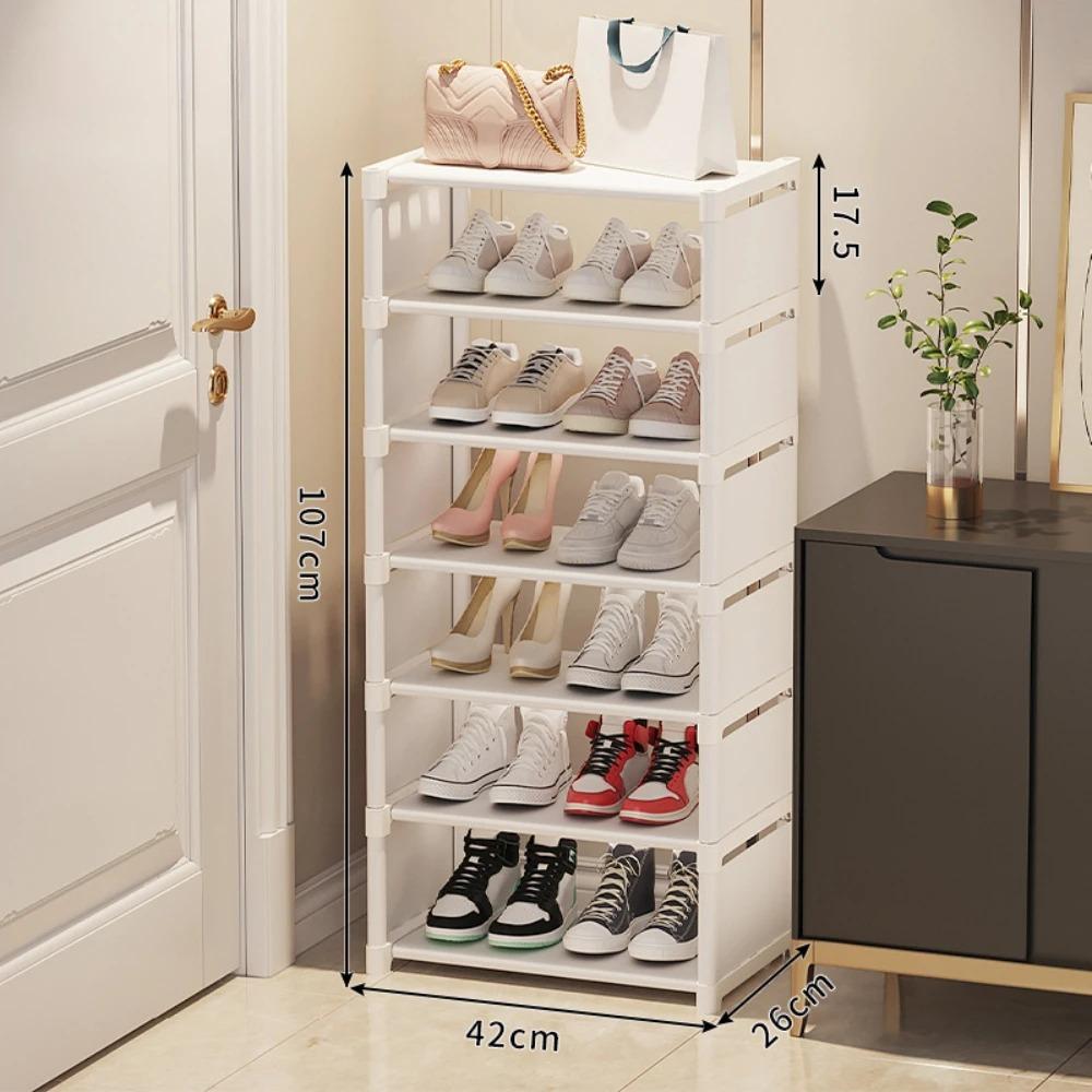 Multiple Layers Shoe Rack Saving Cabinet Stackable Adjustable Shoe Organizer Shelf Organizer For Wall Corner Space Saving Rack