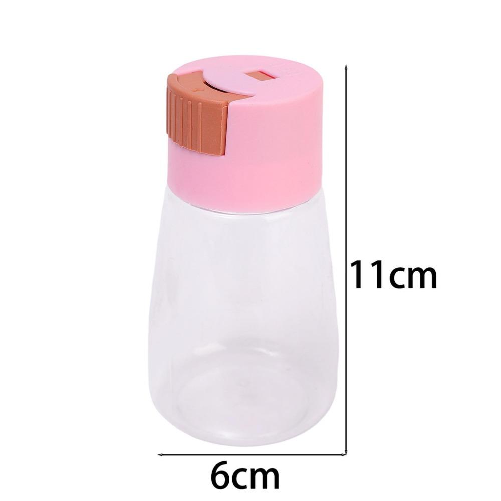 Tragbare quantitative Gewürzflasche Transparente staubdichte Gewürzdosen Press-Typ Gewürzbox Küchenhelfer