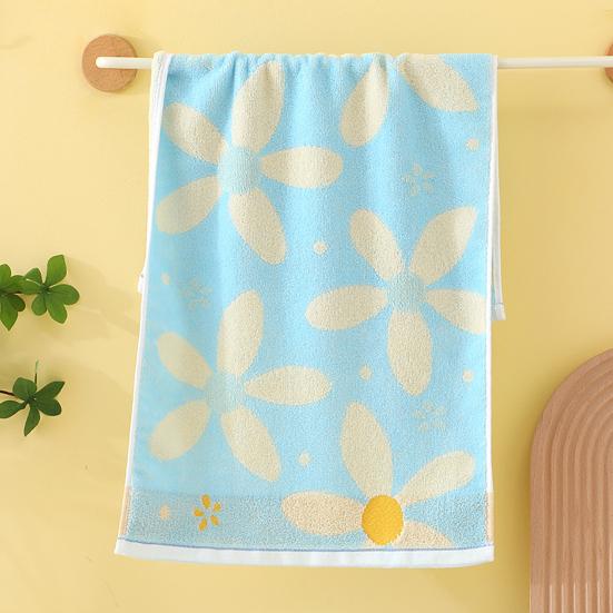 Floral Bath Towel Cotton Soft Absorbent Hand Towel Fast Drying Washcloth Bathroom Towel for Face Spa Kitchen Gym Hotel