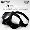 Óculos de Natação Impermeáveis Anti-Embaçantes com Armação Grande e Clipe Nasal para Proteção da Água, Adequados para Homens e Mulheres