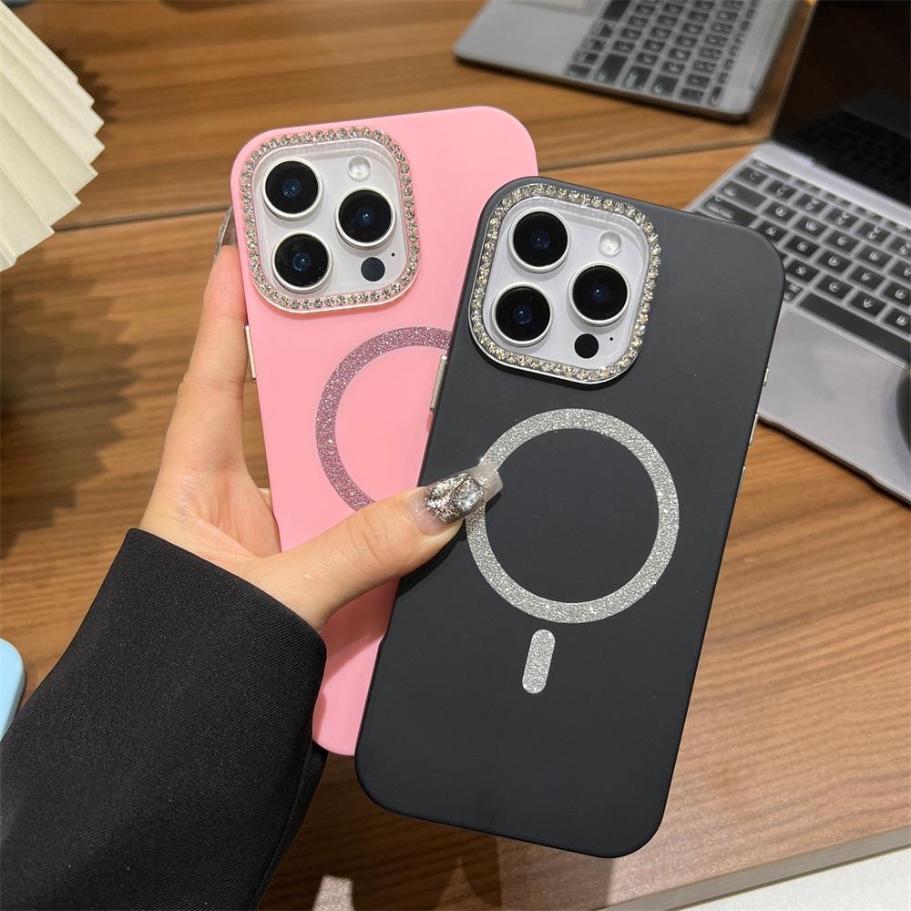 Magnetic Phone Case for iPhone 11 12 14 16 Pro 16 15 14 13 12 Pro Max 13 14 15 16 High Quality Sparkling Shockproof Shell