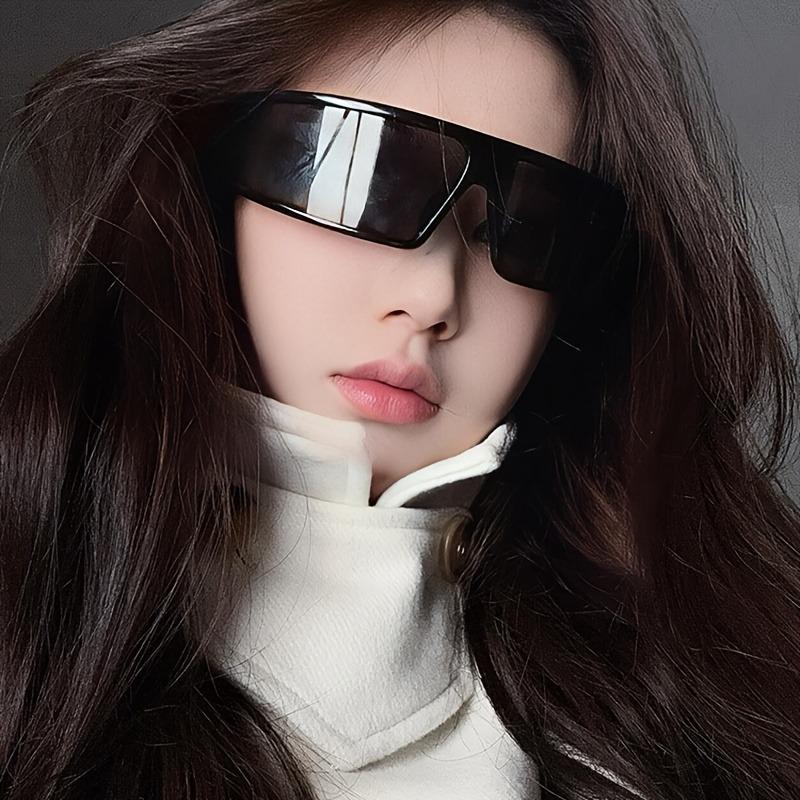 2PCS Futuristic Oval Glasses Stylish Y2K-Inspired Design for Fashionable Pography Social Media and Everyday Wear