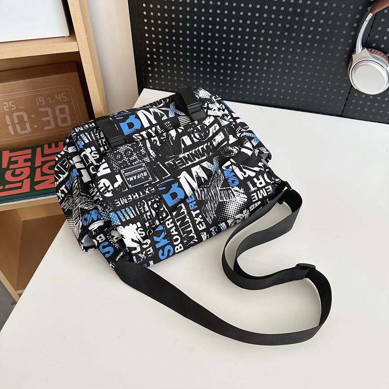 2024 Neue Street Herren- und Damen-Umhängetasche Großes Fassungsvermögen Bedruckte Schultertasche Koreanische Mode Studenten-Rucksack Aufbewahrungstasche