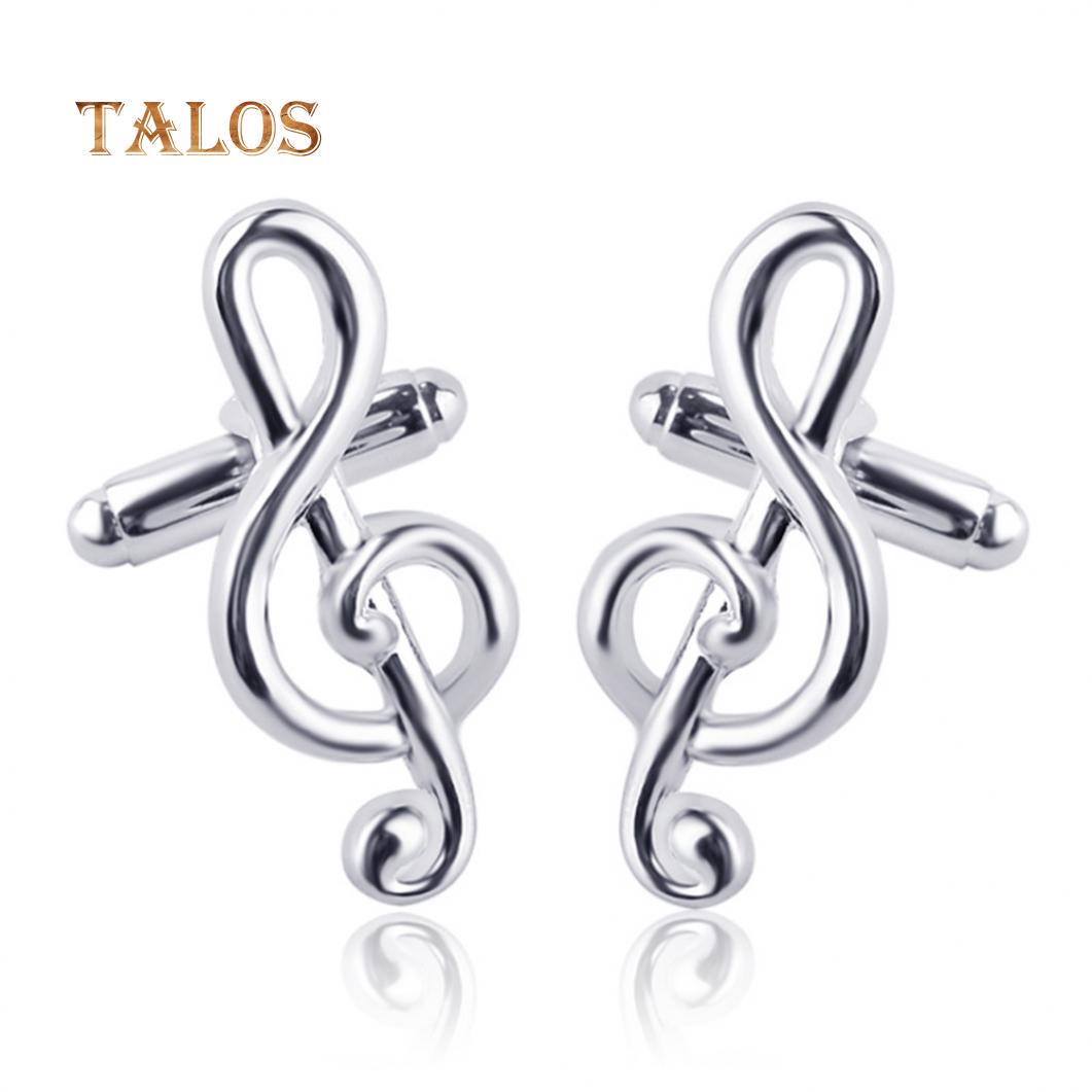 

Модные серебристые цветные позолоченные нотные рубашки, запонки, мужские ювелирные изделия, запонки, подарок