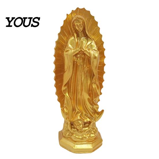 Dekoracje do Kącika Kawowego Figura Religijna Matki Bożej z Guadalupe, Figurka Dziewicy Maryi, Rzeźba z Żywicy, Egzotyczne Akcesoria do Domu Inspirująca Sztuka dla