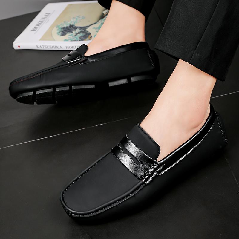 FashionBlack Leather Moccasins for Men Loafers Fashion Shoes Men's Luxury Formal Shoes Party Wedding Footwear Big Size 39-46