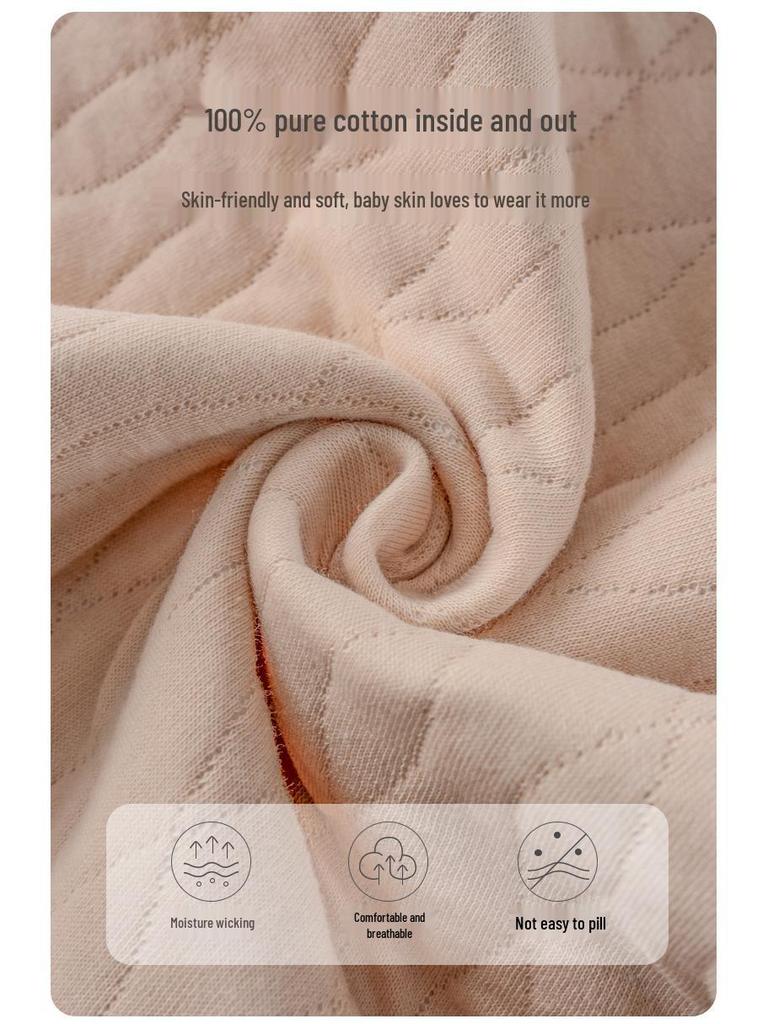 Little Bell Three-Layer Warm Cotton Newborn Bodysuit for Autumn/Winter - Class A Baby Jumpsuit
