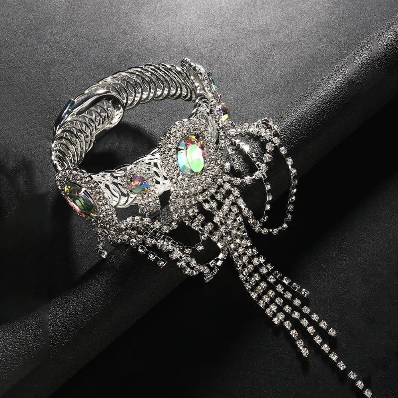 Fashion Personality Fringed Arm Chain Girls High Sense Rhinestone Bracelet Open Accessories Women Bracelet серебряный