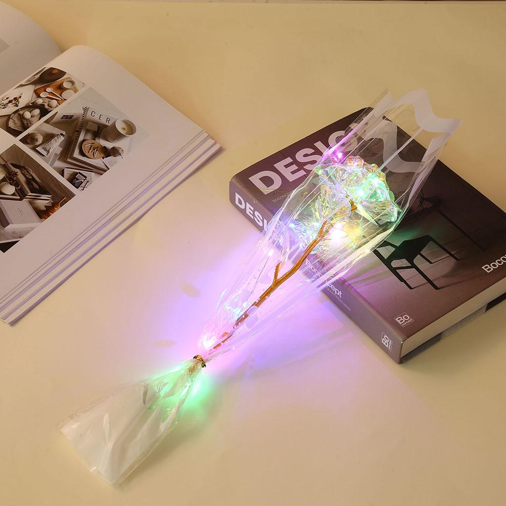 

LED Gold Foil Rose with Gift Bag Valentine s Day Mother s Day Teacher s Day Gift Artificial Flower Graduation Gifts for Students