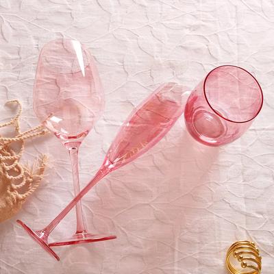 Fenicottero Rosa Inclinato Calici da Vino Champagne Bicchiere d'Acqua Cristallo Luce Lusso Retro Calice Casa Alto Valore Bicchiere da Vino Bordeaux