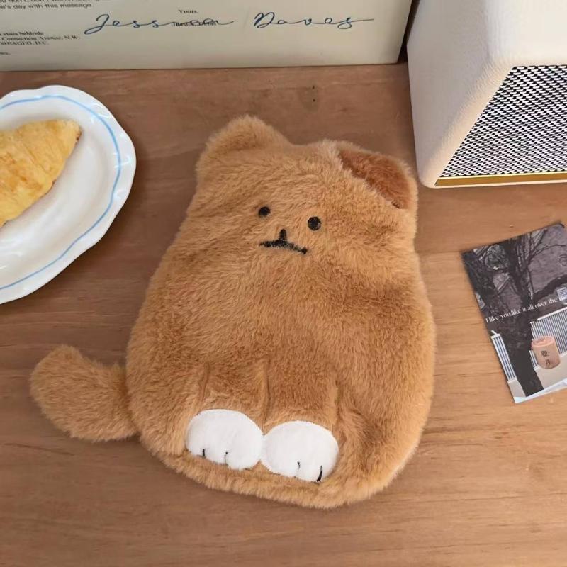 Cute Plush Animal Hand Warmers - Soft Cartoon Cat/Dog Hot Water Bottles for Winter Warmth