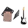 Metal Neck Plate Electric Guitar Bass Parts Replacements Kits 4 Holes Neck Plate