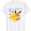 T-shirt Pokémon Besties Pikachu & Eevee Joli Plan de Groupe