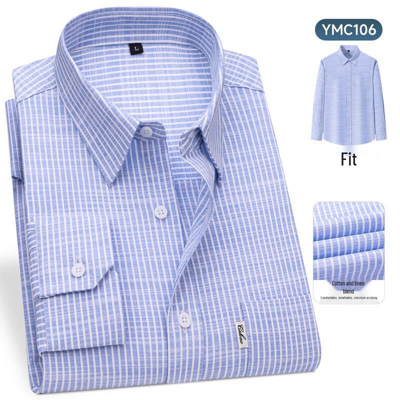 Firstview Men's Old Money Style Striped Business Casual Long Sleeve Shirt