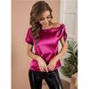 2026 Women's Solid Color Satin Imitation Silk Pullover Off-Shoulder Sleeveless Commuting Top