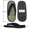 Edoten Sandals with Made in Japan with Shichito Igusa for Indoor and Outdoor Lightweight Rubber Natural Rope and Denim Size LL Japanese-Style Straps,