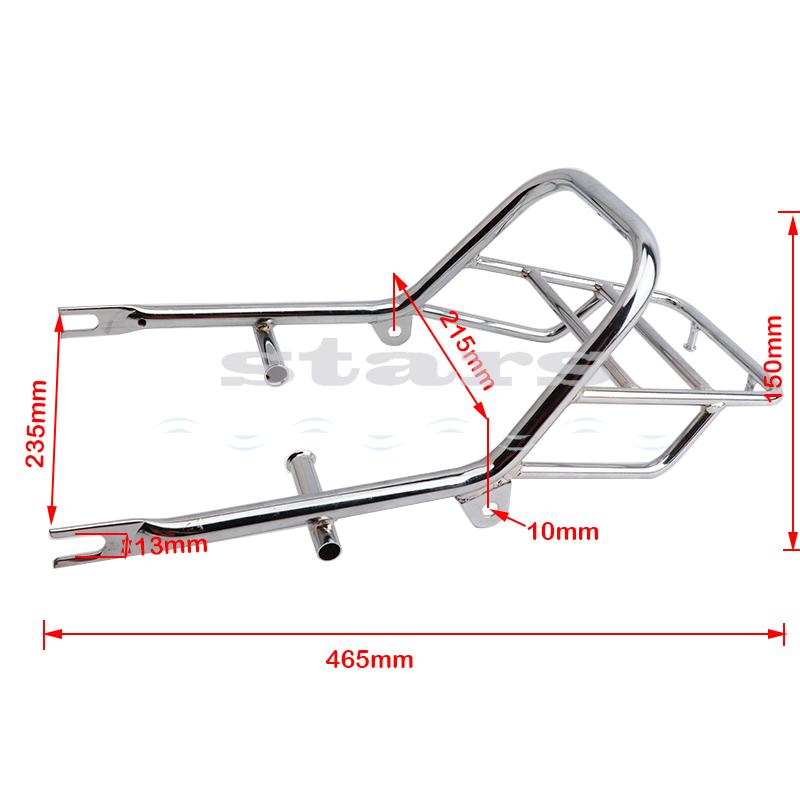 Silver for DAX Iron Pipe Rear Frame Armrest of Honda Giraffe Motorcycle Jincheng 70 Refitted Rear Frame Trunk Refitted Frame