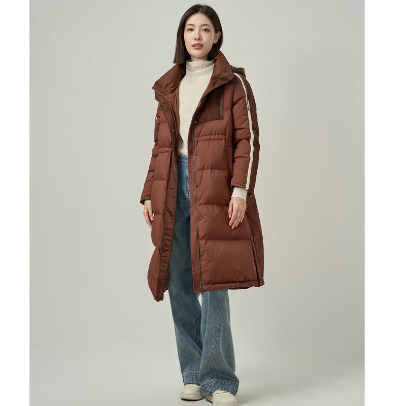 Iveni Women's Loose Fit Hooded Mid-Length Down Jacket WEOA205