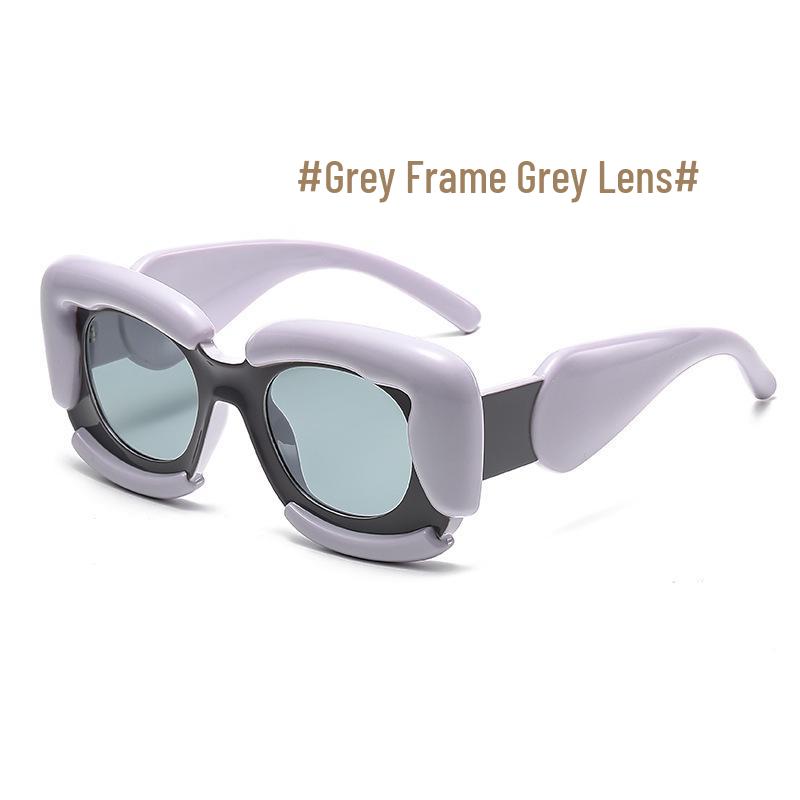 Avant-Garde Color Block Square Sunglasses - Hip Hop Fashion