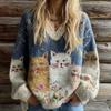 Damen S Lockerer Fauler Pullover für Herbst Winter