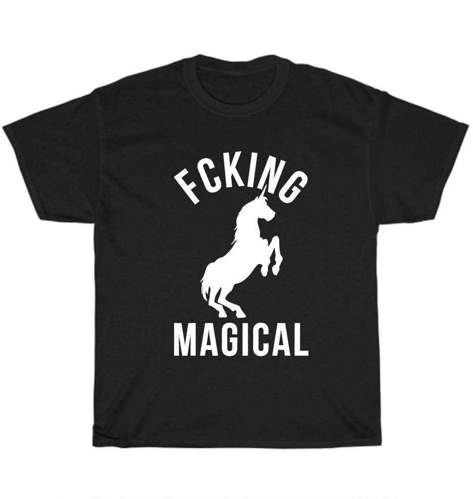 Fcking Magical T-shirt Men's Funny Unicorn Vintage Tees Cool Hilarious Novelty Unisex T-Shirt
