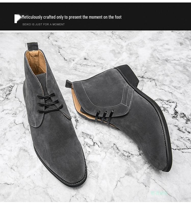 Herren Wildleder Chelsea Boots im koreanischen Stil - Herbst/Winter Spitzschuhe High-Top Schuhe