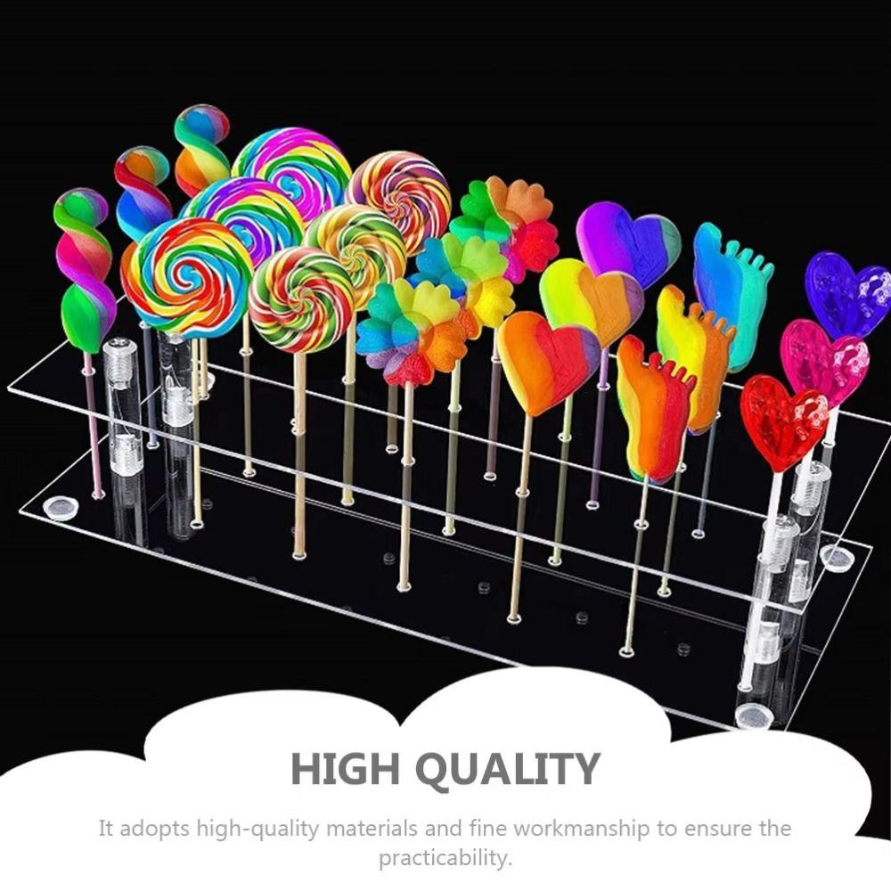 10/21 Holes Candy Rack Clear Cake Lollipop Holder Sturdy Lollipop Stand  Dessert Bar