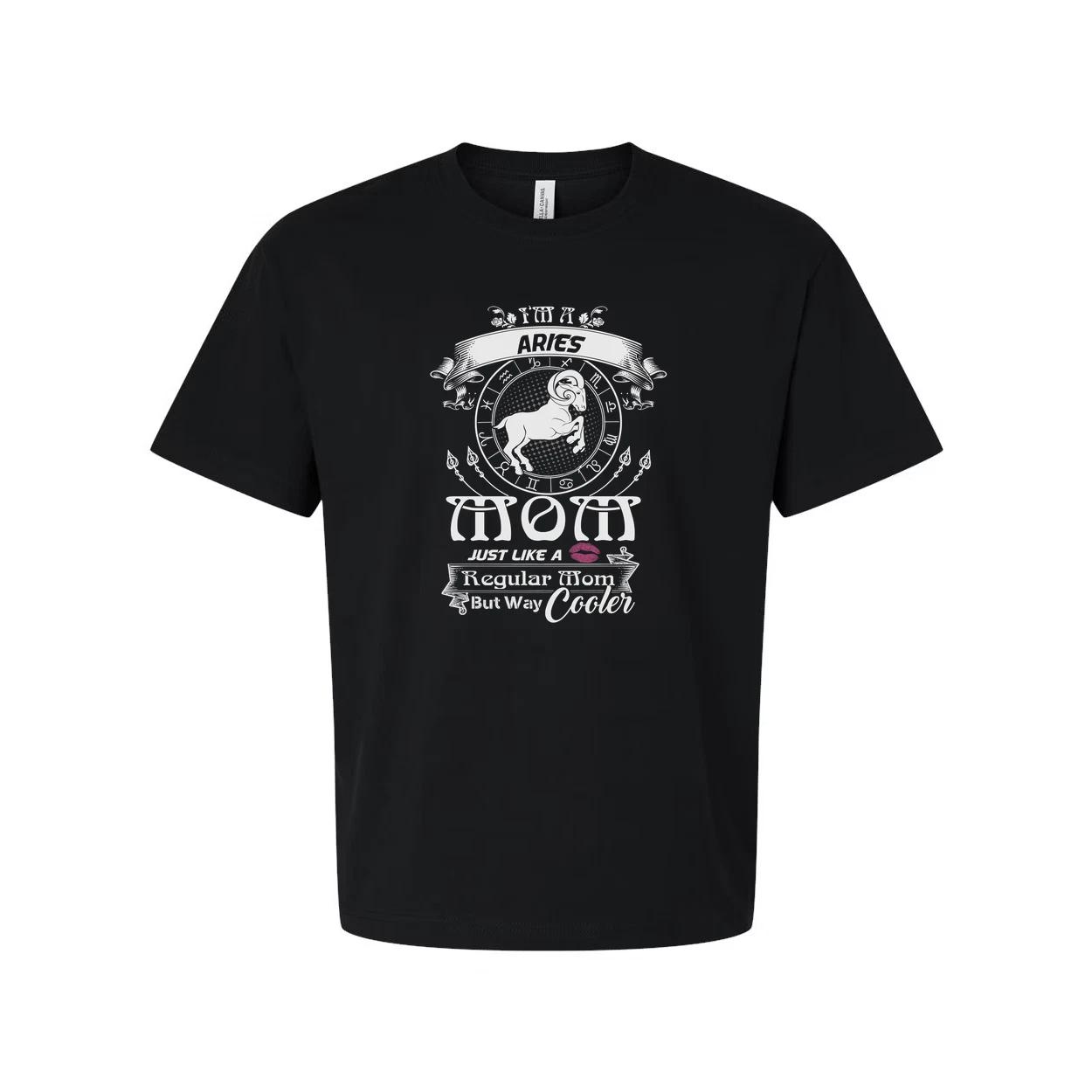 Aries Zodiac Ram Graphic Tee For Moms Unisex Casual Tee With Just Like A Regular 4XL