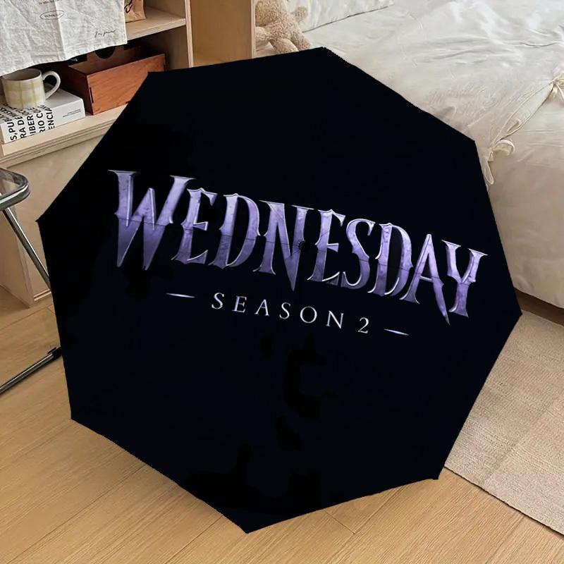

1pc Wednesday Automatic Folding Umbrella, Portable Collapsible Design, Casual Outdoor Accessory, 119