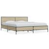 Bed Frame In Sonoma Oak Finish 200 X 200 Cm Made of Engineered Wood and Metal