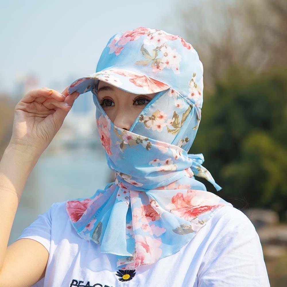 Portable Picking Tea Hat Flower Neck Protection Hat Anti-UV Sunshade Shawl Cap  Women