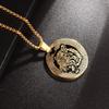 European and American European Union Stations Sell Tiger Head Round Necklaces for Men and Women