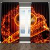 2-teilige Vorhänge Sportvorhänge Stangentasche Abstraktes Flammen Basketball-Thema Wanddekoration Jugendzimmer Herren Trendig Cool 3D-Ball-Kunst Gedruckte Vorhänge
