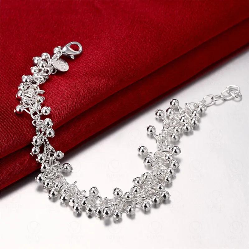 925 Sterling Silver Bracelets Charms Bead Chain Fashion Cute Nice Women Grapes Bracelet Wedding Jewelry Wholesale
