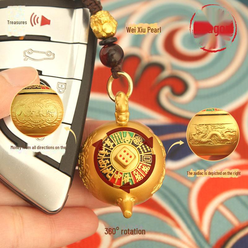 Zodiac Legierung Drehbarer Teekannen-Schlüsselanhänger mit Griff