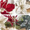 New 1-4PCS Christmas Flower Glitter Artificial Poinsettia Artificial Xmas Tree Decor for Home Party Decor New Year's Ornaments