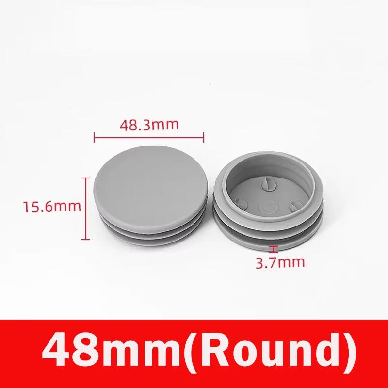 Capace de capăt de blocare din plastic gri, rotunde/pătrate, pentru tuburi/țeavă de 16/19/22/25-100mm, Dopuri, Vârfuri pentru picioare de mobilă/masă, Pad-uri pentru picioare de scaune
