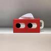 Funny Expression Facial Tissue Dispenser Rectangle Shape Desktop Tissue Case  Bathroom