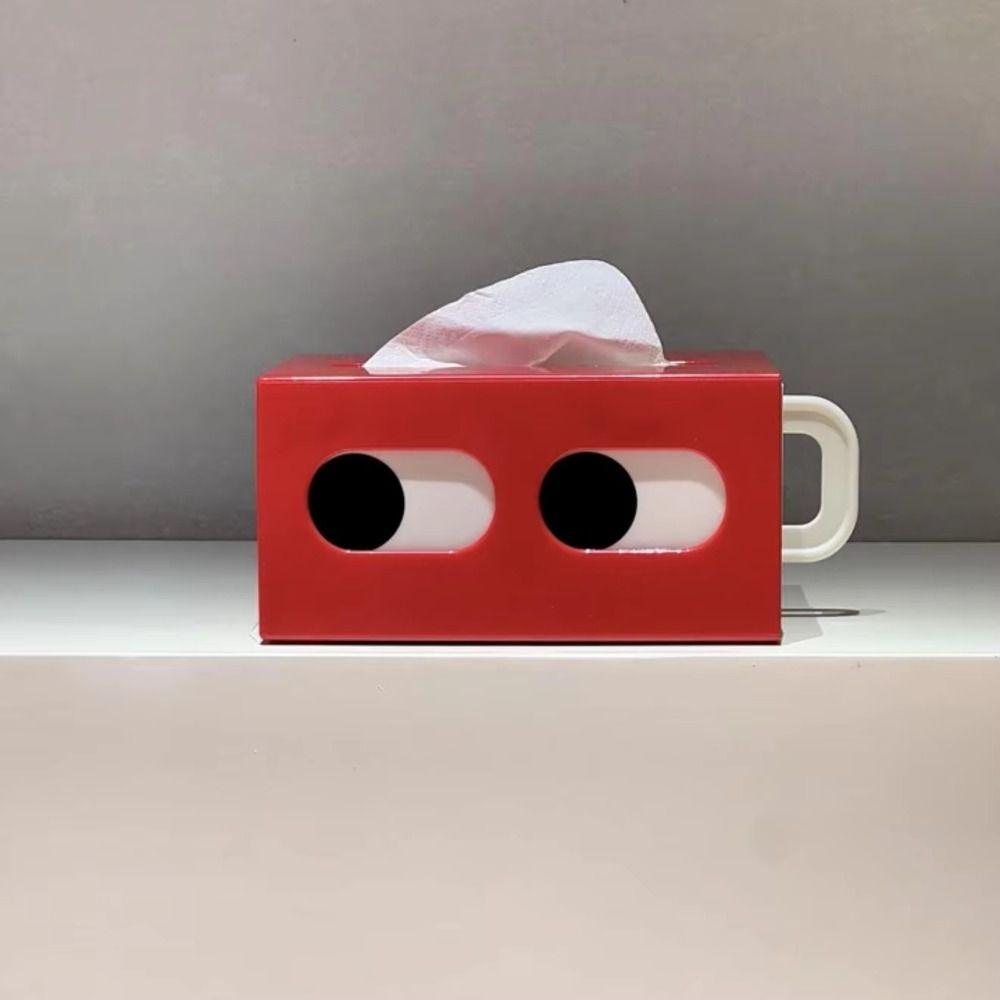 Funny Expression Facial Tissue Dispenser Rectangle Shape Desktop Tissue Case  Bathroom
